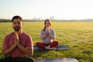 front-view-man-woman-meditating-outdoors-yoga-mats_23-2148988393-300x200 Yoga Benefit For Women